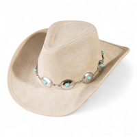 Turquoise Western Concho Chain Cowboy Hat
