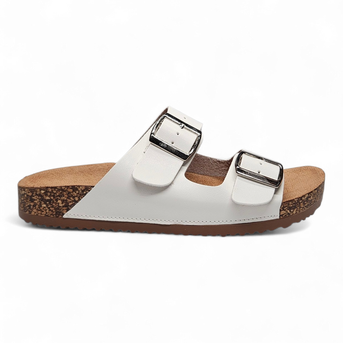 Jete Double Buckle Sandal - White
