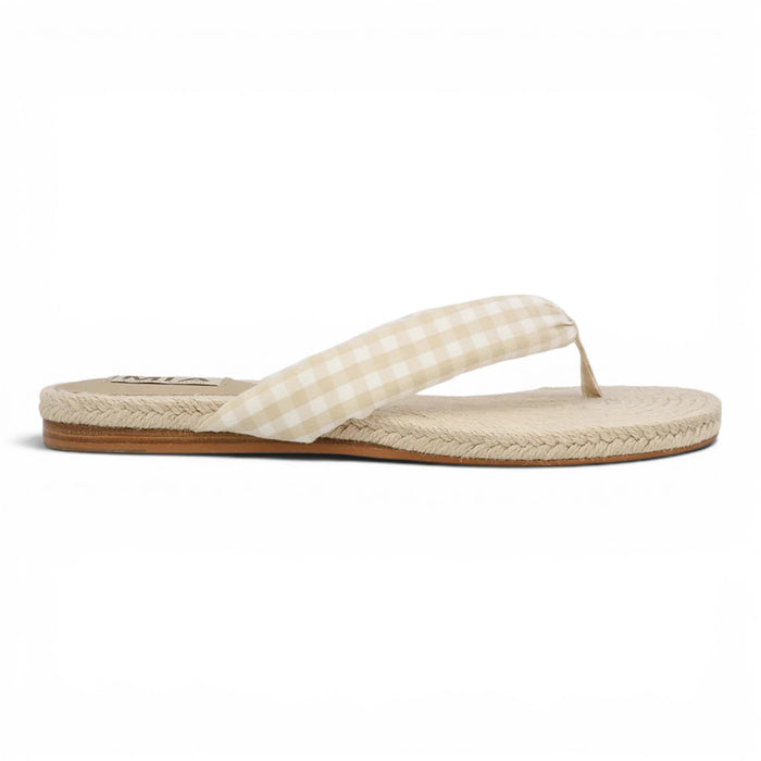 Aleena Gingham Breeze Thong Sandal - Natural