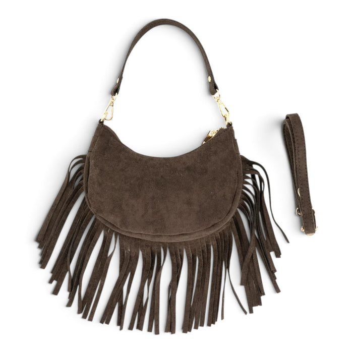Western Fringe Crossbody Bag - Taupe