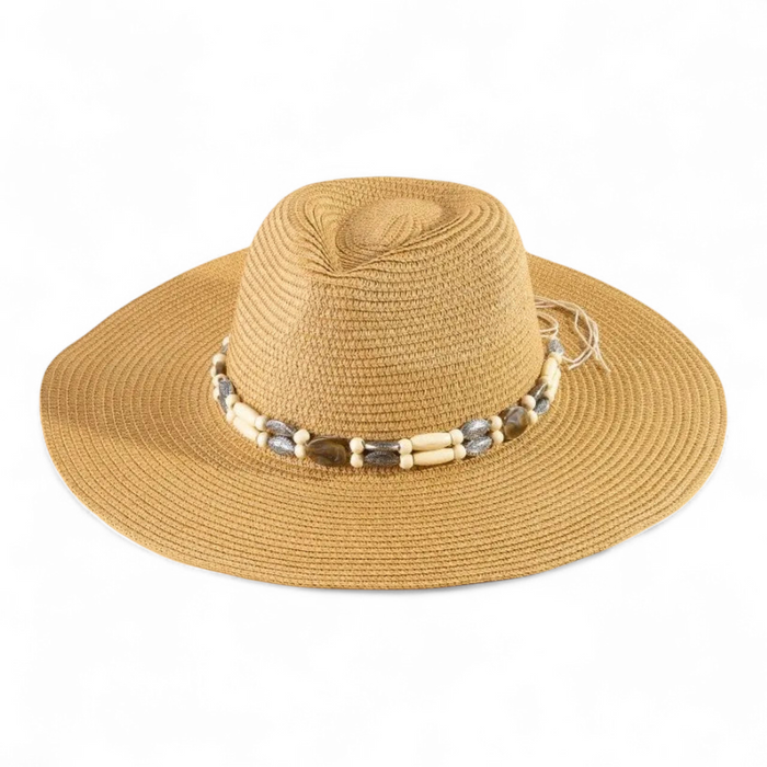 Assorted Beads Summer Straw Hat