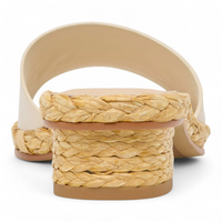 Dixi Slide-Low Raffia Heel Dress Sandals