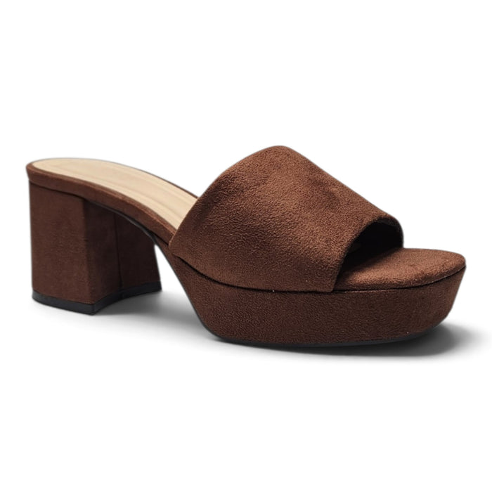 Laguna One Band Platform Mule - Brown Suede