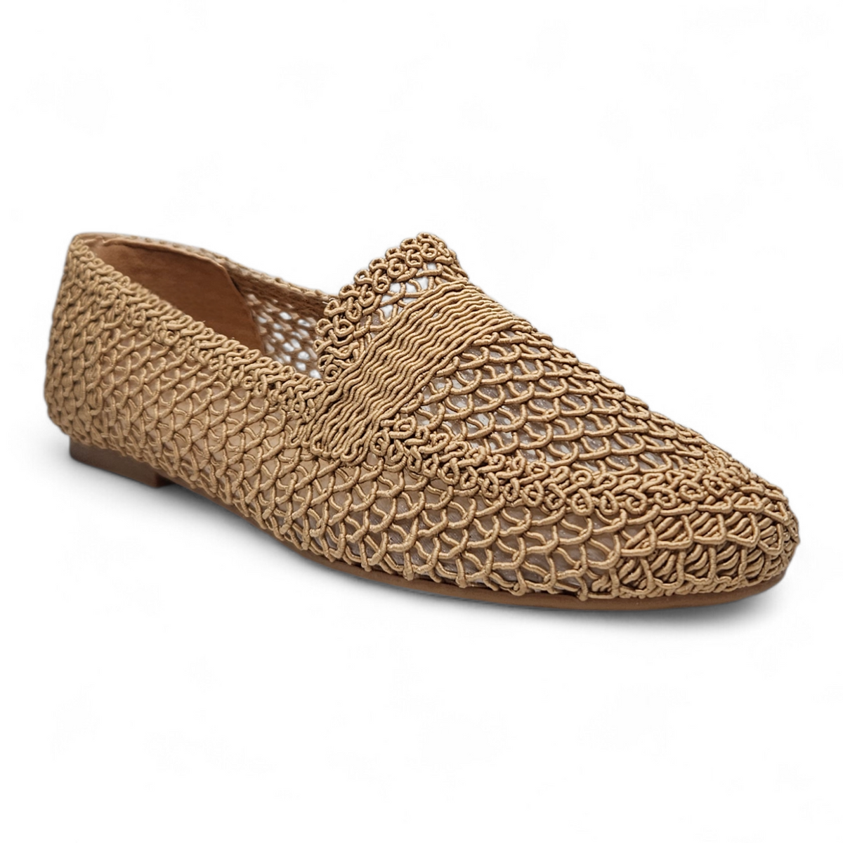 Tan Woven Comfort Slip-On Loafer on a white background