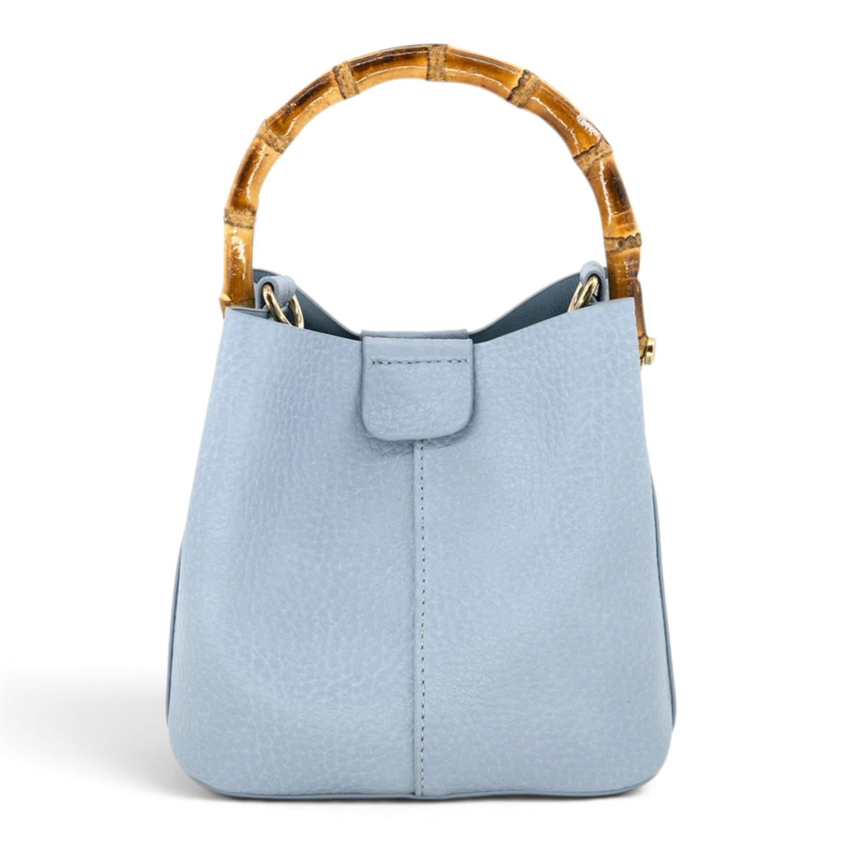 Bamboo Handle Crossbody Bag With Pouch
