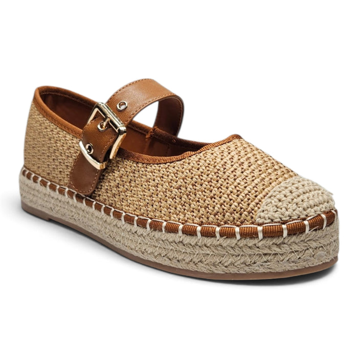 Santorini Charm Mary Jane Espadrille - Tan