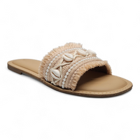 Coastal Shell Boho Slide Sandals