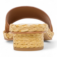 Dixi Slide-Low Raffia Heel Dress Sandals