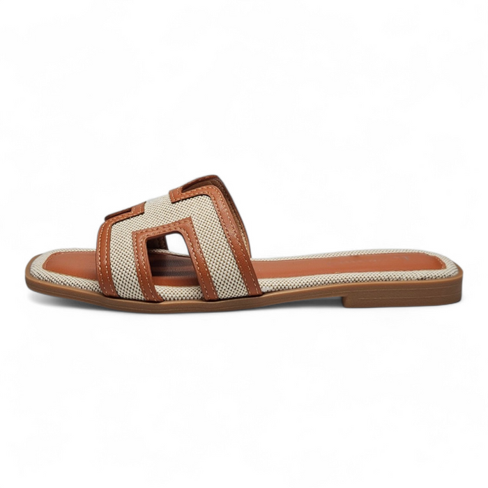 Coastal Canvas H Band Sandal - Tan