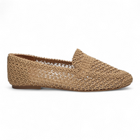 Tan Woven Comfort Slip-On Loafer on a white background