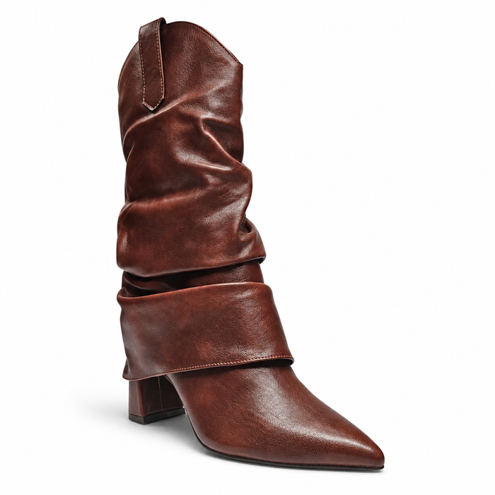 Western Fold-Over Pointed-Toe Boots
