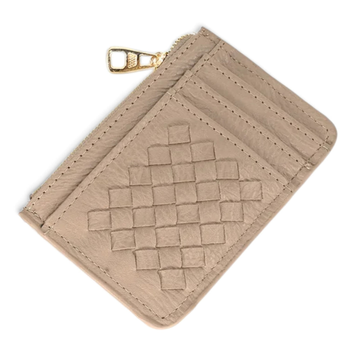 Woven Zip Card Holder Wallet