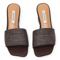 Frolic Raffia Mule Wavy Toe Block Heel