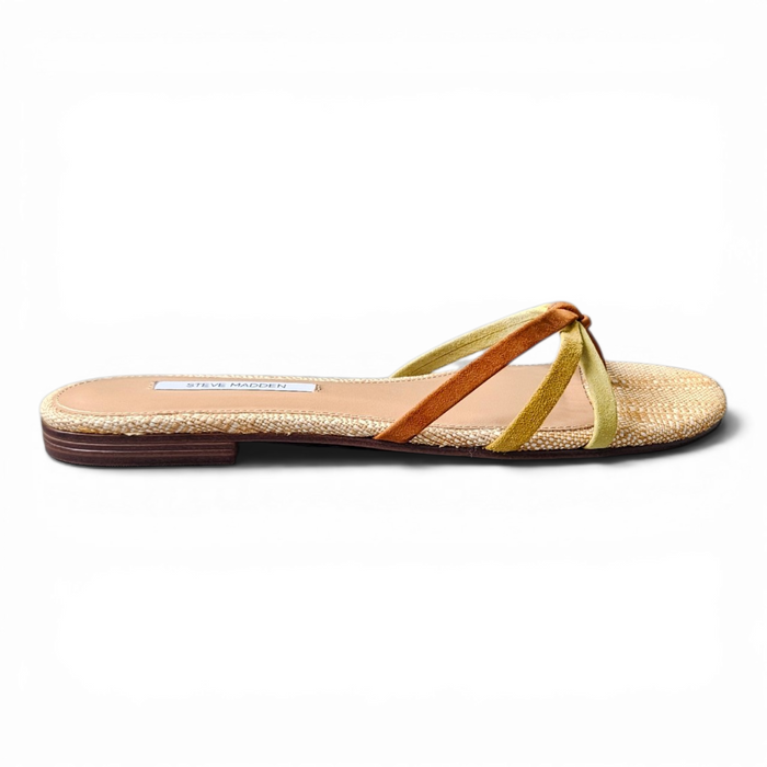 Calissi Leather Strappy Slide Women's Sandal - Raffia Multi