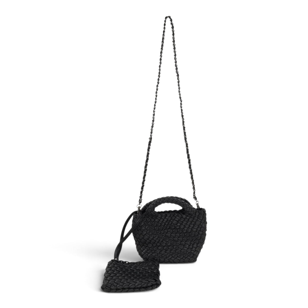 Braided Crossbody Bag With Pouch