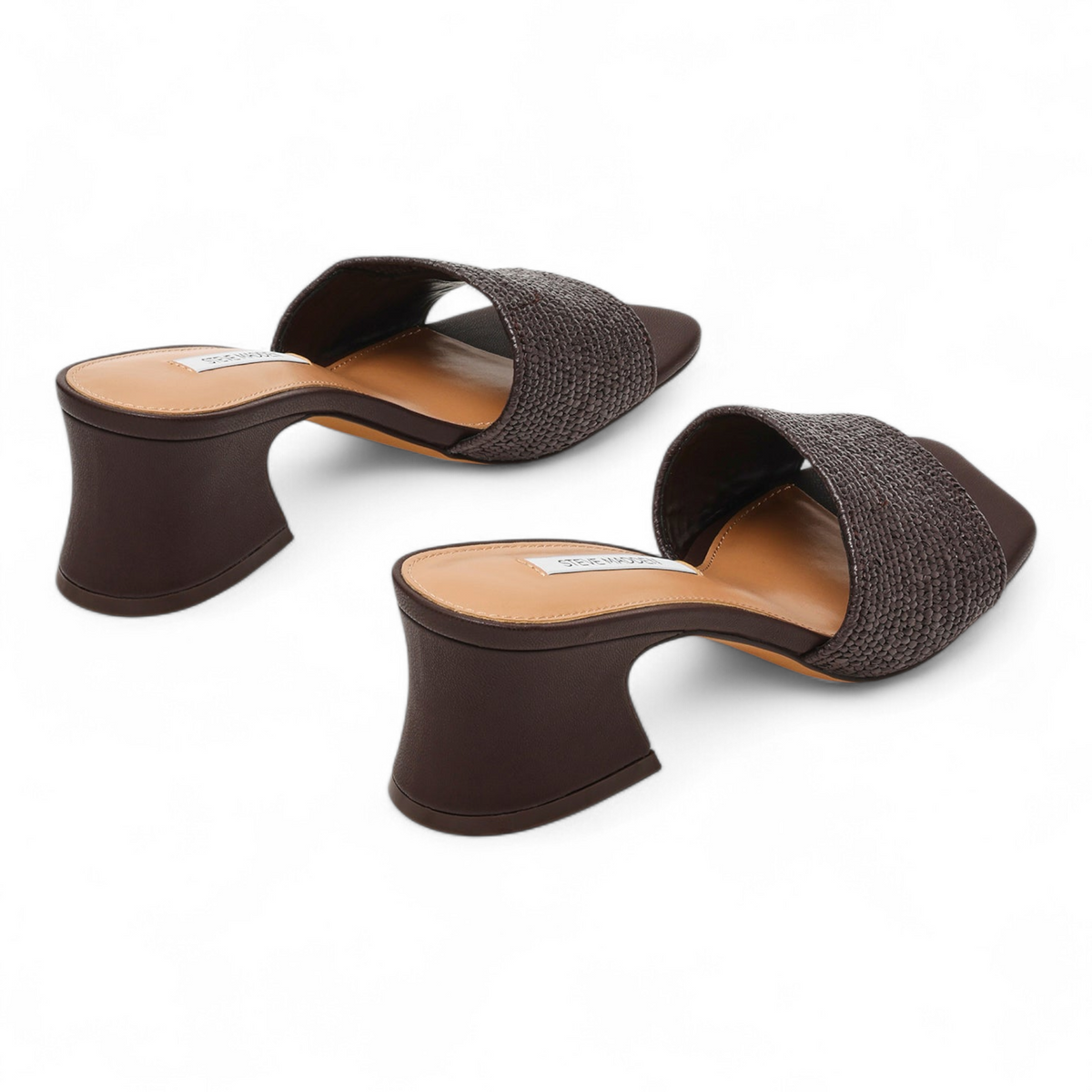 Frolic Raffia Mule Wavy Toe Block Heel