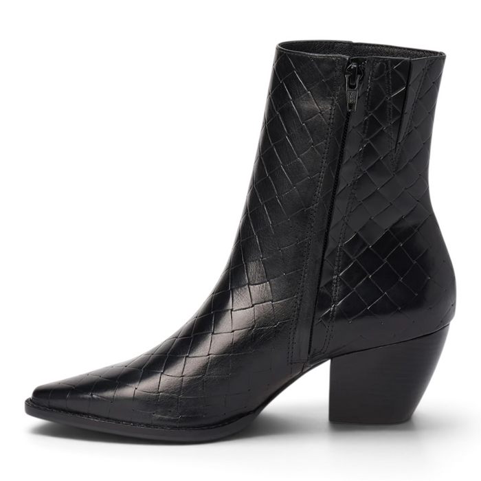 Caty Vintage Ankle Bootie - Black Weave
