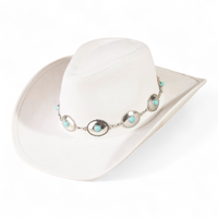 Turquoise Western Concho Chain Cowboy Hat