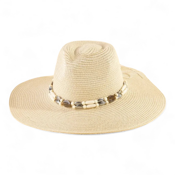 Assorted Beads Summer Straw Hat