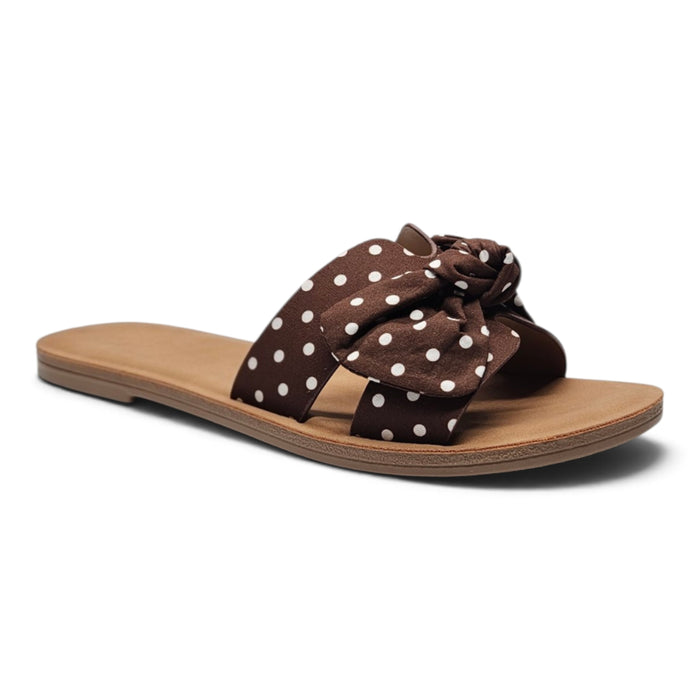 Harper Bow Slide Sandal - Brown