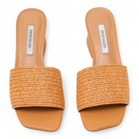 Frolic Raffia Mule Wavy Toe Block Heel