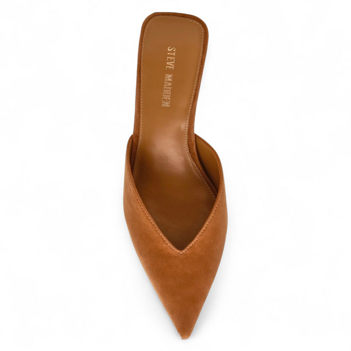 Mod Pointed Toe Mule Pump - Chestnut Suede