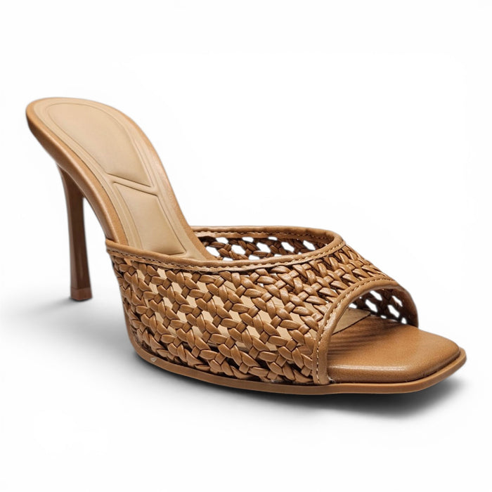 Amalfi Woven Mule Heel - Tan