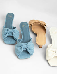 Ella Chic Bow Kitten Heel Mule
