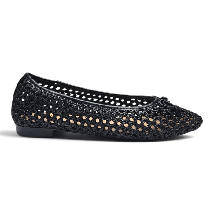 Breezy Woven Ballet Flats - Black
