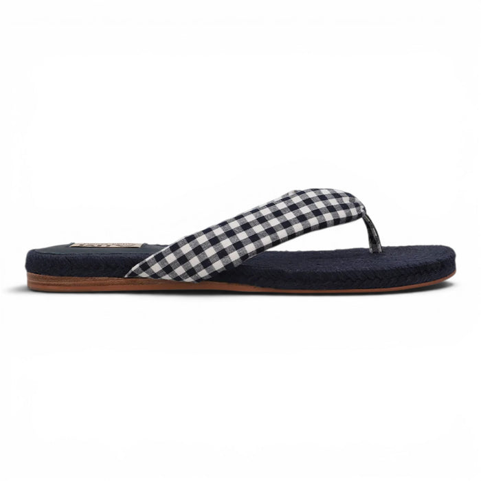 Aleena Gingham Breeze Thong Sandal - Navy