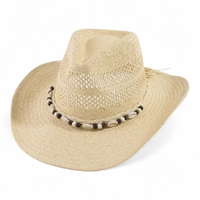 Cowrie Shell Cowboy Straw Hat