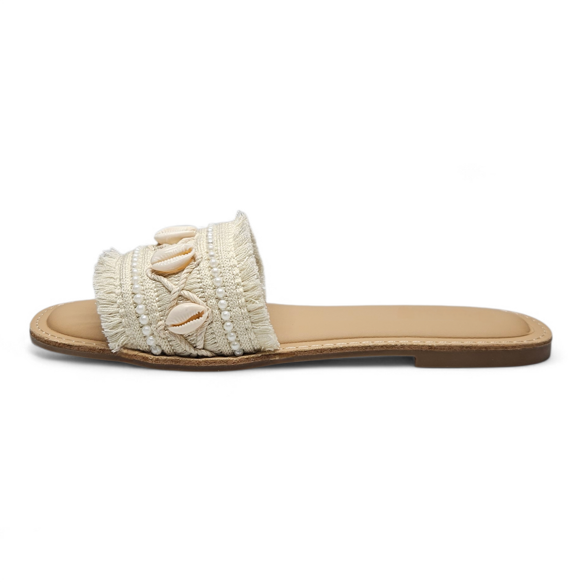 Coastal Shell Boho Slide Sandals