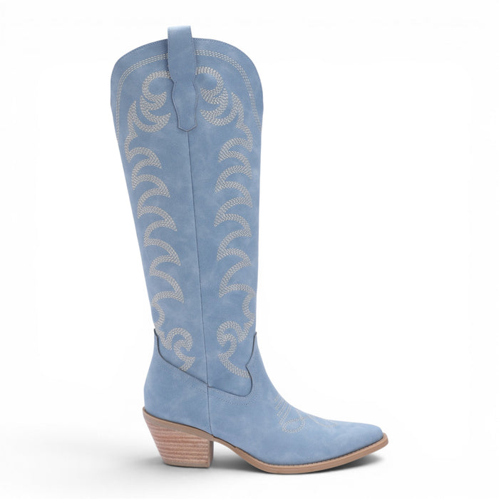 Faye Western Cowboy Boot - Blue
