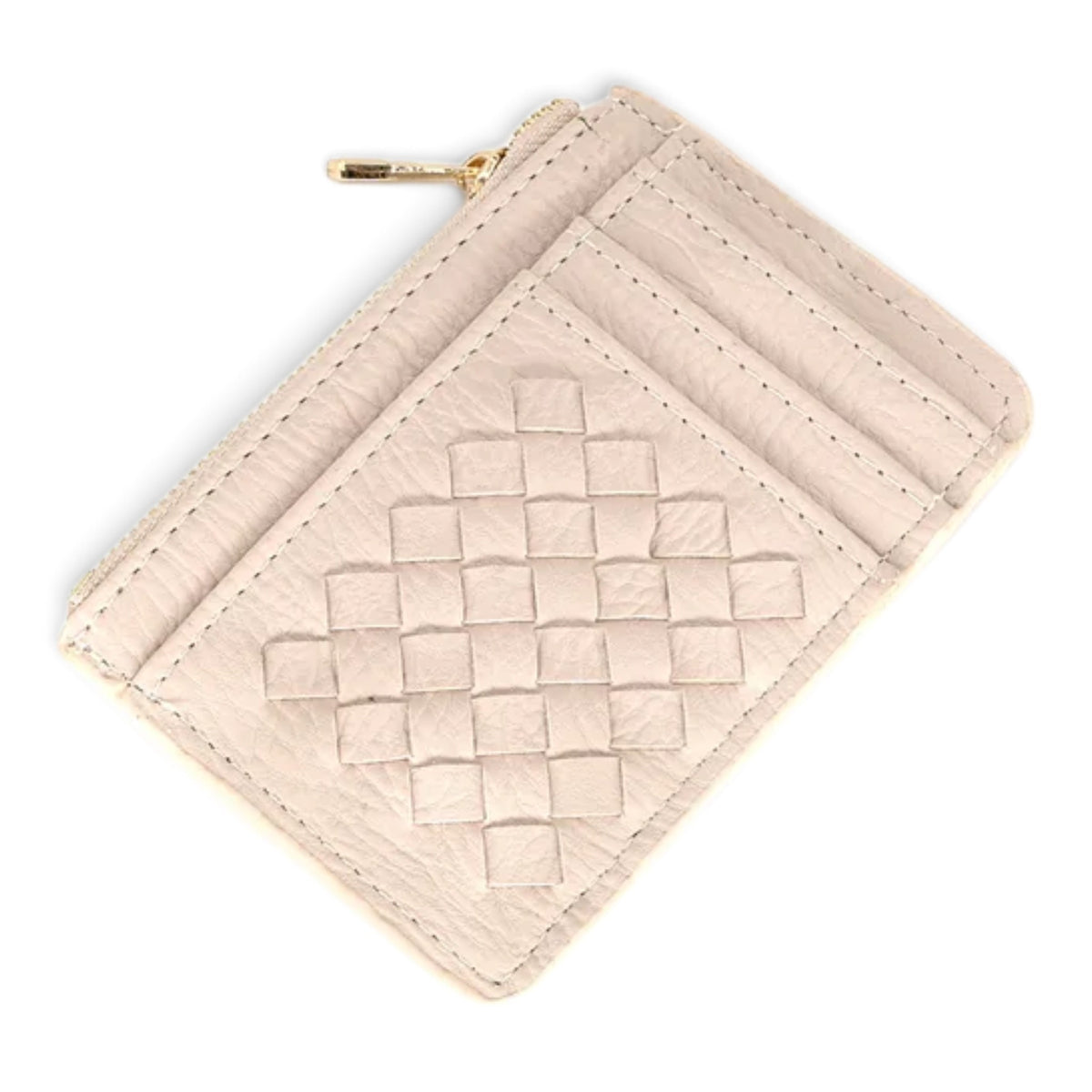 Woven Zip Card Holder Wallet