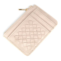 Woven Zip Card Holder Wallet