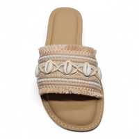 Coastal Shell Boho Slide Sandals