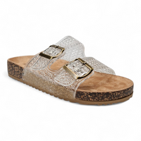 Mylove Jelly Double Buckle Band Footbed Sandals