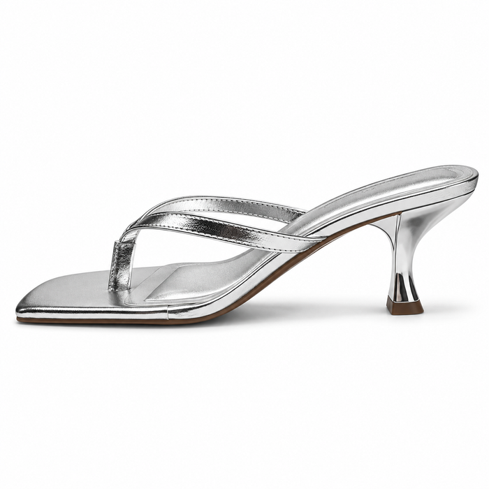 Align Thong Kitten Heel - Silver