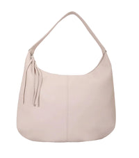 Beige handbag on a light gray background