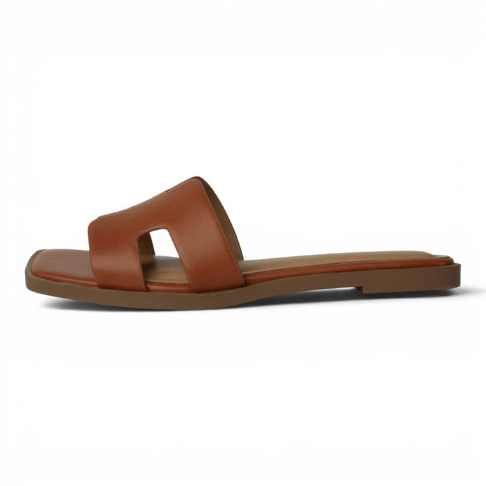 Knit H Band Sandal - Dark Brown