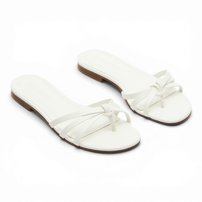 Calissi Leather Strappy Slide Women's Sandal - White