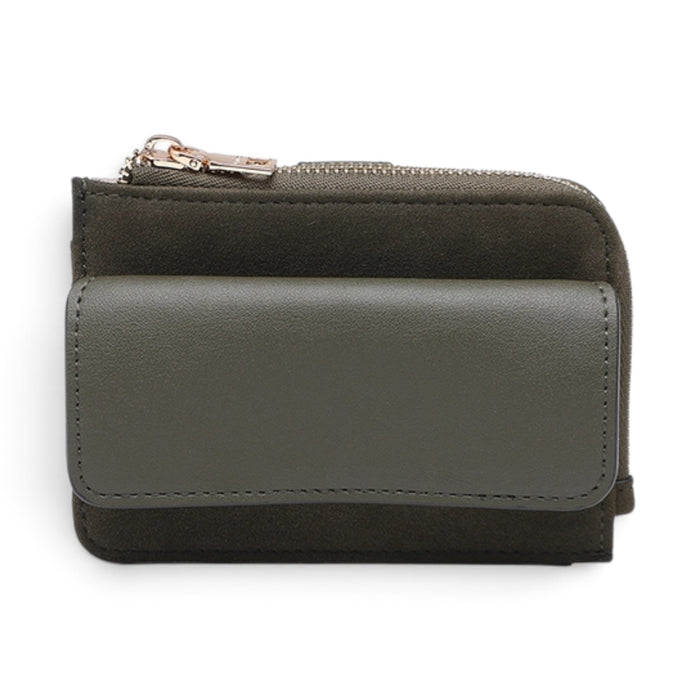 Joanna Suede Wallet - Olive