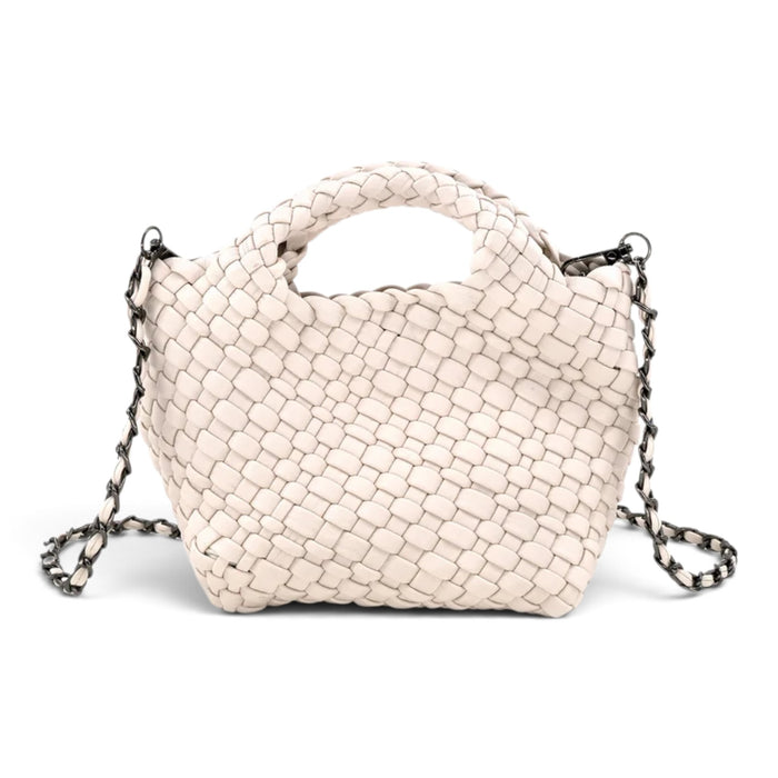 Braided Crossbody Bag With Pouch - Taupe