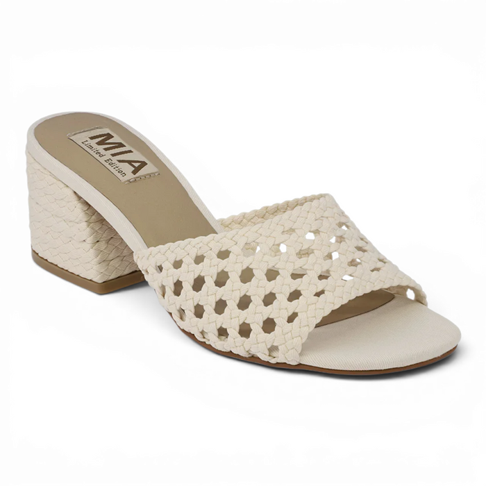 Sahar Chic Woven Heels - Bone