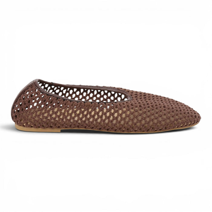 Marta Mesh Ballet Flats - Chocolate
