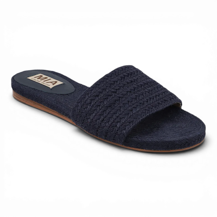 Attina Jute Slip-On Sandal - Navy Blue