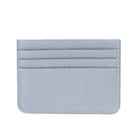 Light blue leather slim card holder with multiple slots for convenience and organization