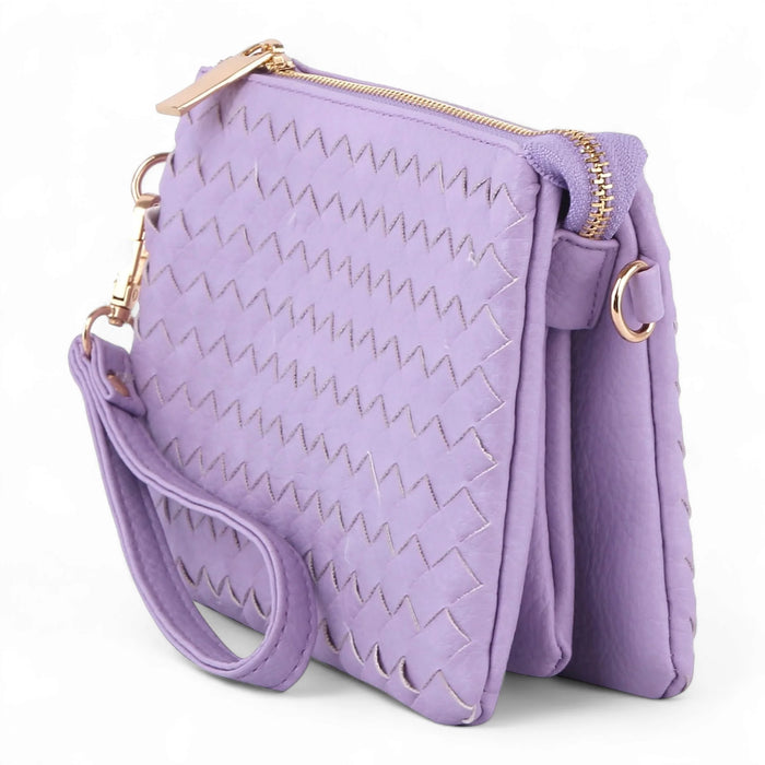 Small Woven Crossbody Bag/Clutch - Lavender