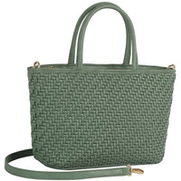 Smooth Woven Design Handle Tote Bag - Shoulder Bags