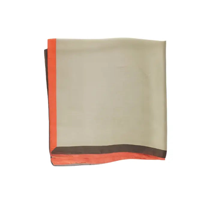 Folded Silk Satin Neckerchief Camel Scarf showcasing luxurious texture and versatile style